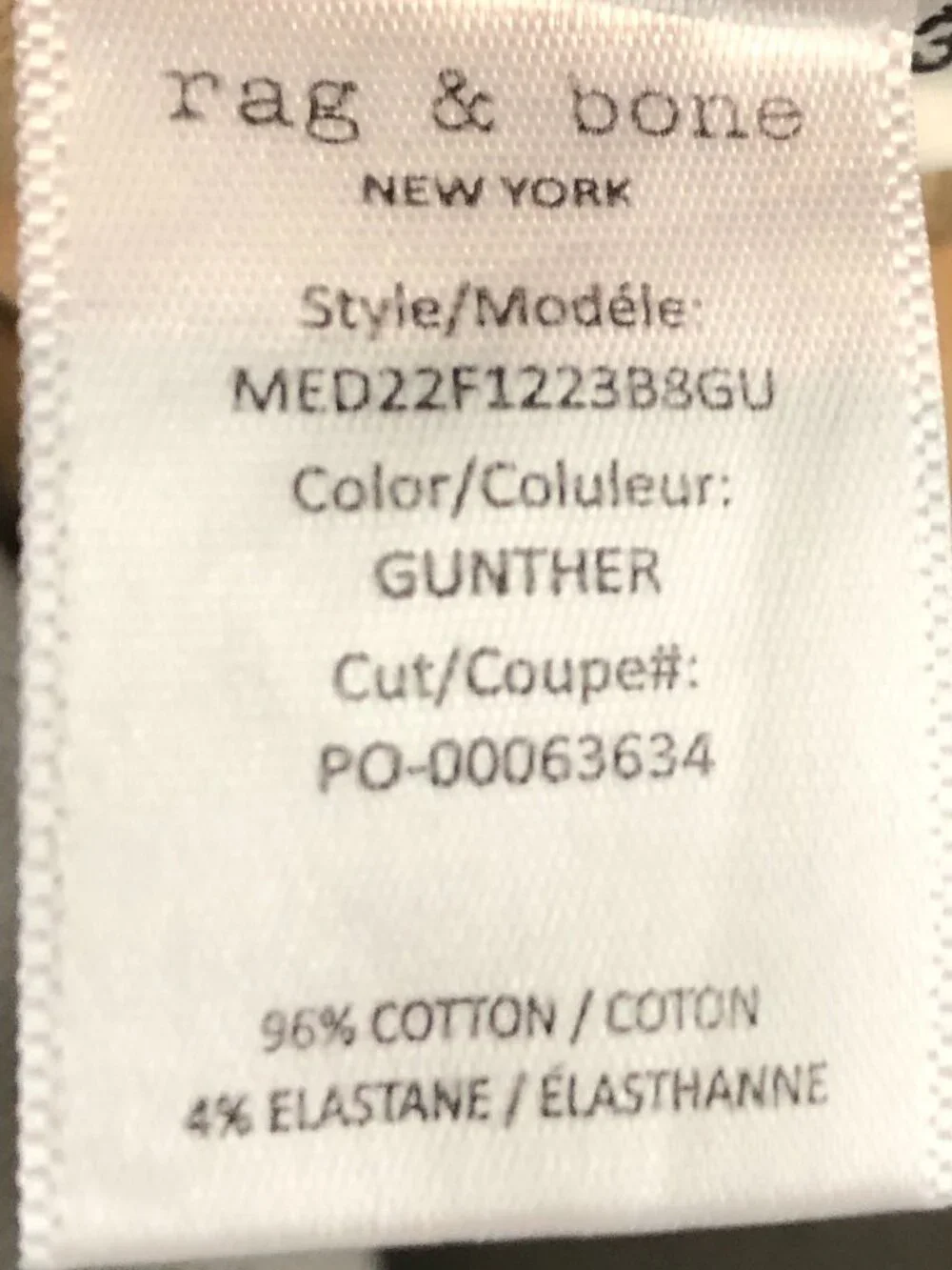 Rag &Bone Mens Gray Jeans 34W , L 32 , Like New